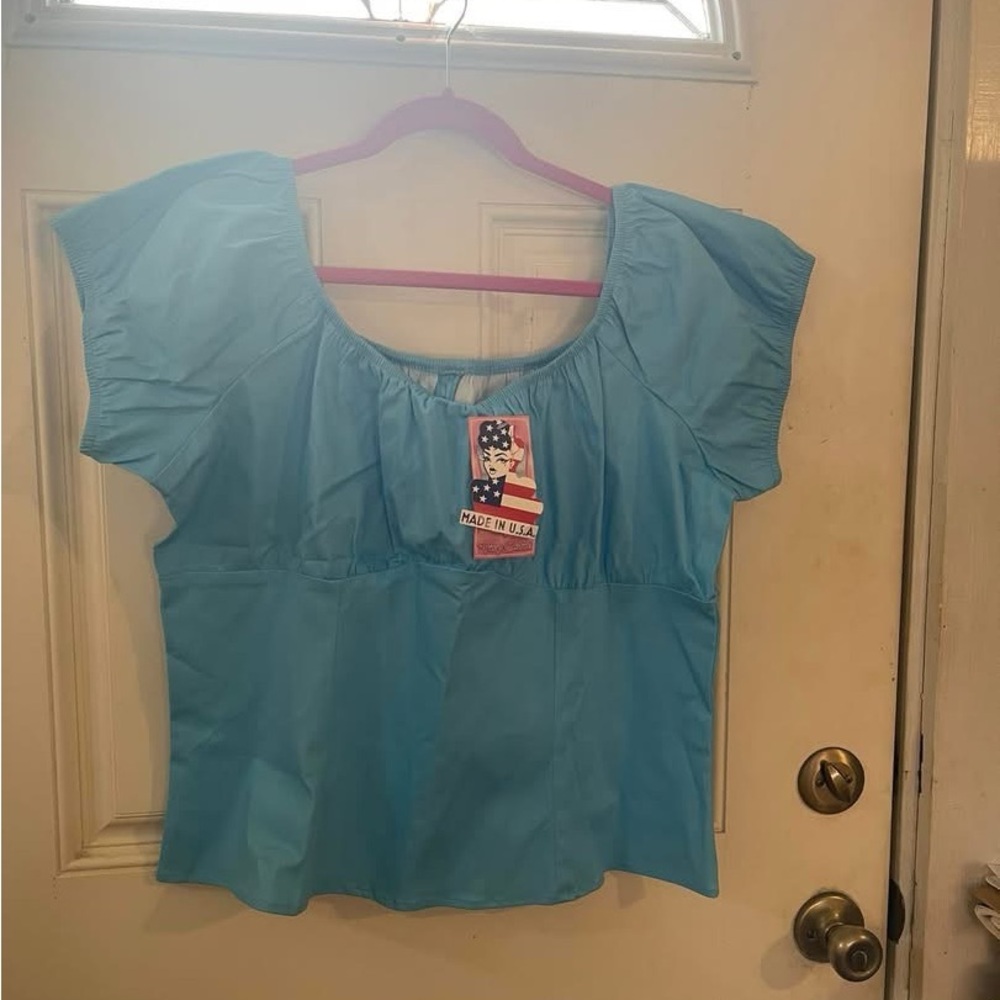 Pinupgirlclothing peasant blouse 3XNWT